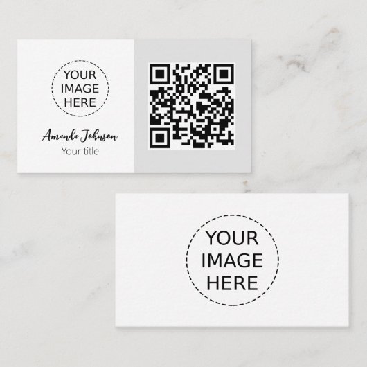 Minimale QR Code Visitekaartje met uw Logo (Voorkant / Achterkant)