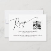 Minimale QR-code voor bruiloft RSVP Kaartje (Voorkant)