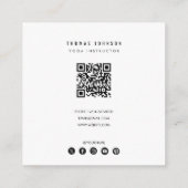 Minimale QR-code voor de fitness door Yoga Vierkante Visitekaartje (Achterkant)