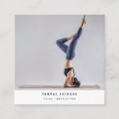 Minimale QR-code voor de fitness door Yoga Vierkante Visitekaartje (Voorkant)