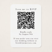 Minimale QR-code voor foto's Scan me naar RSVP Visitekaartje (Achterkant)