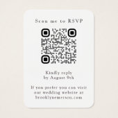 Minimale QR-code voor foto's Scan me naar RSVP Visitekaartje (Achterkant)