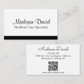 Minimale QR-code voor pasgeboren zorgspecialist Visitekaartje (Voorkant / Achterkant)