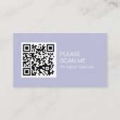 Minimale QR-code voor periwinkle bruiloft online R Informatiekaartje (Achterkant)