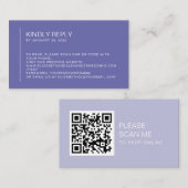 Minimale QR-code voor periwinkle bruiloft online R Informatiekaartje (Voorkant / Achterkant)