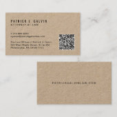 Minimale QR-code voor professionele Kraft Visitekaartje (Voorkant / Achterkant)