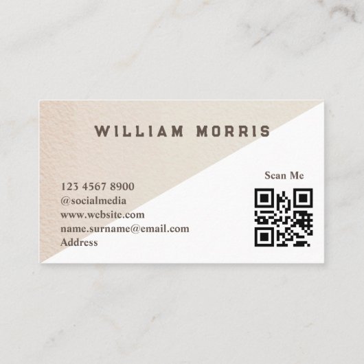 Minimale QR-code voor roos Visitekaartje (Achterkant)