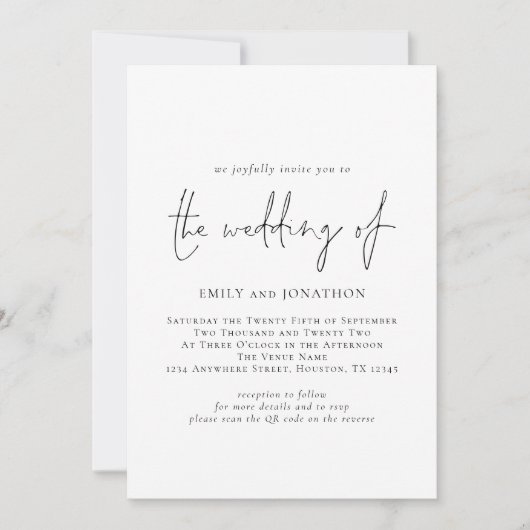 Minimale QR-code voor script, alle kleurhuwelijk Kaart (Voorkant)