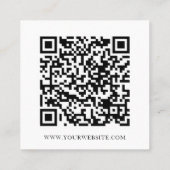 Minimale QR-code voor sociale media zwart-wit Vierkante Visitekaartje (Achterkant)