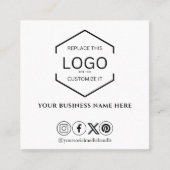 Minimale QR-code voor sociale media zwart-wit Vierkante Visitekaartje (Voorkant)