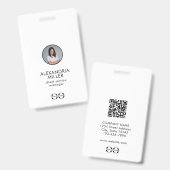 Minimale QR-code voor werknemers in bedrijven Badge (Voor- en achterkant)