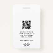Minimale QR-code voor werknemers in bedrijven Badge (Achterkant)