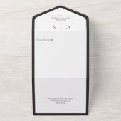 Minimale QR-code voor zwarte en witte kolen All In One Uitnodiging (Buitenkant)