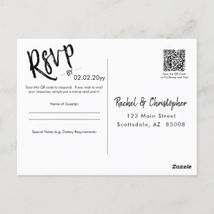 Minimale QR Code Wedding Event RSVP van script Briefkaart