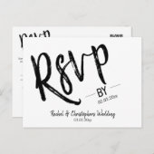 Minimale QR Code Wedding Event RSVP van script Briefkaart (Voorkant / Achterkant)