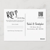 Minimale QR Code Wedding Event RSVP van script Briefkaart (Achterkant)