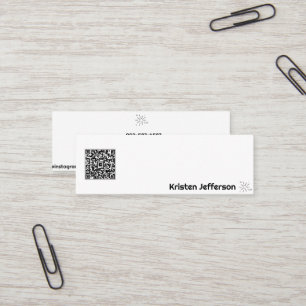 Minimale QR-code Witte Eenvoudige Ster Mini Visitekaartje