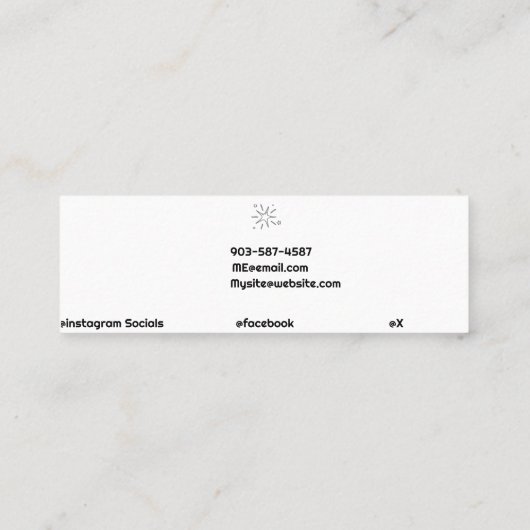 Minimale QR-code Witte Eenvoudige Ster Mini Visitekaartje (Achterkant)