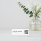 Minimale QR-code zakelijke kaart Mini Visitekaartje (Staand voorkant)
