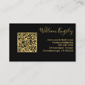 Minimale QR-code zwart goud Visitekaartje (Achterkant)