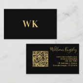 Minimale QR-code zwart goud Visitekaartje (Voorkant / Achterkant)