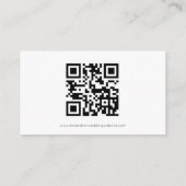 Minimale QR-code zwart withuwelijk RSVP Informatiekaartje (Achterkant)