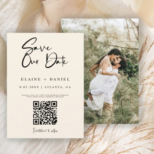 Minimale QR-codefoto voor script Save The Date