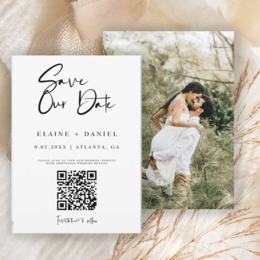 Minimale QR-codefoto voor script Save The Date