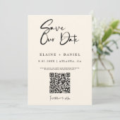 Minimale QR-codefoto voor script Save The Date (Staand voorkant)