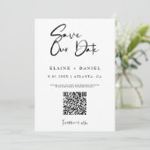 Minimale QR-codefoto voor script Save The Date (Staand voorkant)