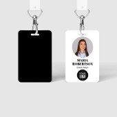 Minimale QR-fotocode voor de naam van werknemer Badge