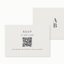 Minimale QR RSVP Trouwkaart Kaartje