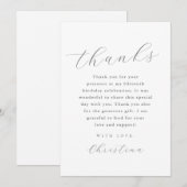 Minimale Quinceanera bedankschrift Kaart (Voorkant / Achterkant)