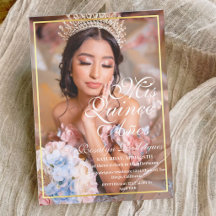 Minimale Quinceanera Elegante Foto Uitnodiging