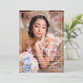 Minimale Quinceanera Elegante Foto Uitnodiging (Staand voorkant)