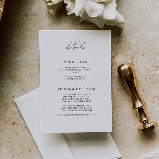 Minimale R100-Kaart voor informatie over bruiloft Informatiekaartje