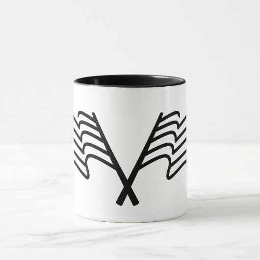 Minimale racevlag sport golvend mok (Midden)
