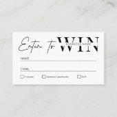 Minimale Raffle Ticket voor zwart-wit bedrijf (Voorkant)