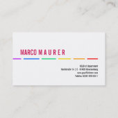 Minimale Rainbow-visitekaartjes Visitekaartje (Achterkant)