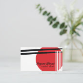 Minimale Ramen Japans restaurant Sushi chef Visitekaartje (Staand voorkant)