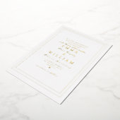 Minimale rand Elegant Calligraphy Chic Wedding Folie Uitnodiging (Gedraaid)