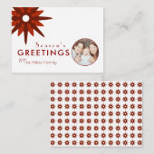 Minimale Red- en White Snowflake-budgetfoto Notitiekaartje (Voorkant / Achterkant)