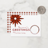 Minimale Red- en White Snowflake-budgetfoto Notitiekaartje (Voorkant / Achterkant in situ)