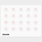Minimale Red Happy Nieuwjaar Holiday Cadeau Ronde Sticker (Vel)
