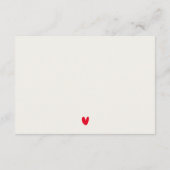 Minimale 'Red Heart Script Wedding Accommodatie' Informatiekaartje (Achterkant)