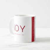 Minimale Red Joy Holiday Foto Kerstmis Koffiemok (Voorkant links)