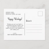 Minimale Red Photo-kerstboom Prettige feestdagen Briefkaart (Achterkant)