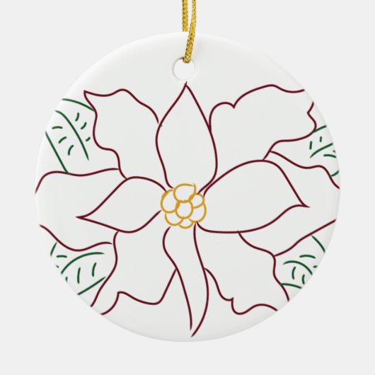 Minimale Red Poinsettia Ornament (Voorkant)