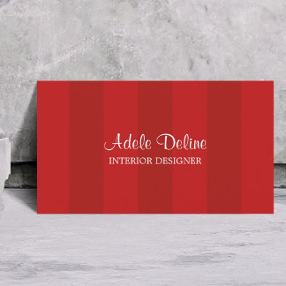 Minimale Red Striped Interior Designer Visitekaartje