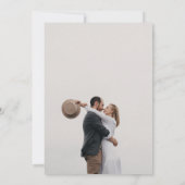 Minimale redactionele script calligrafie foto save the date (Achterkant)